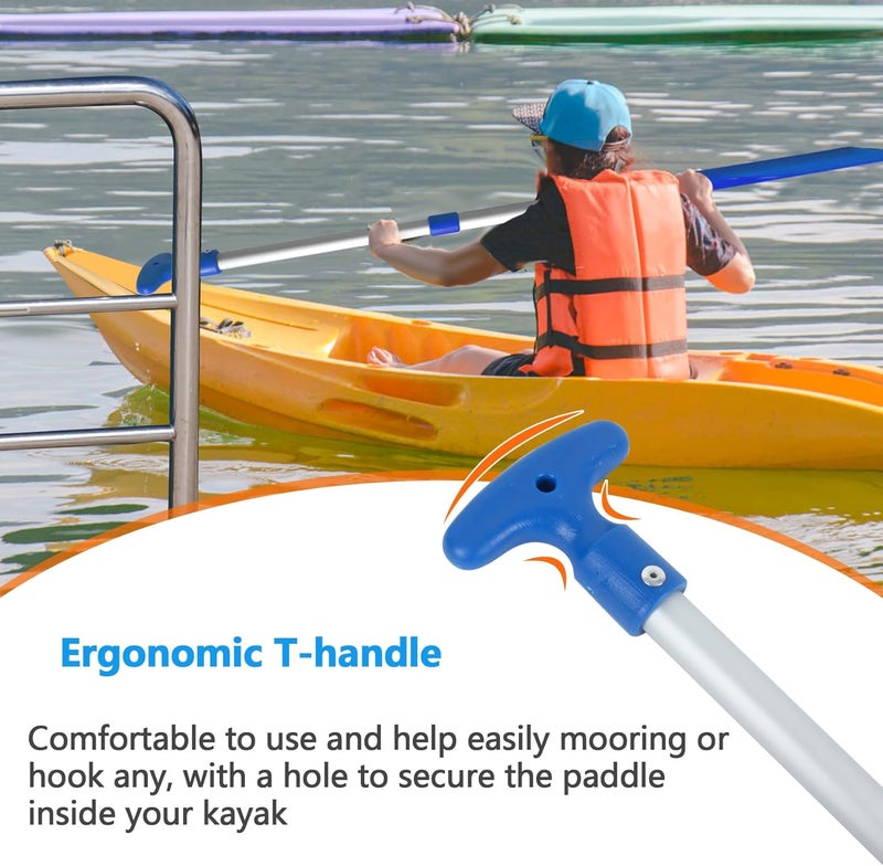 DEDU Boat Paddle Telescoping 2 Pack, Boat Oars Collapsible Emergency Paddle 21"-43" Adjustable, Telescoping Canoe Paddle Aluminum Shaft Anti Slip for Kids and Adults - Image 4